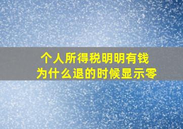 个人所得税明明有钱 为什么退的时候显示零